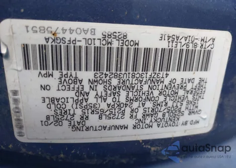 2001 Toyota Sienna Le/Xle from USA, damaged, VIN 4T3ZF13C81U382423